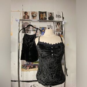 Black velour tank top